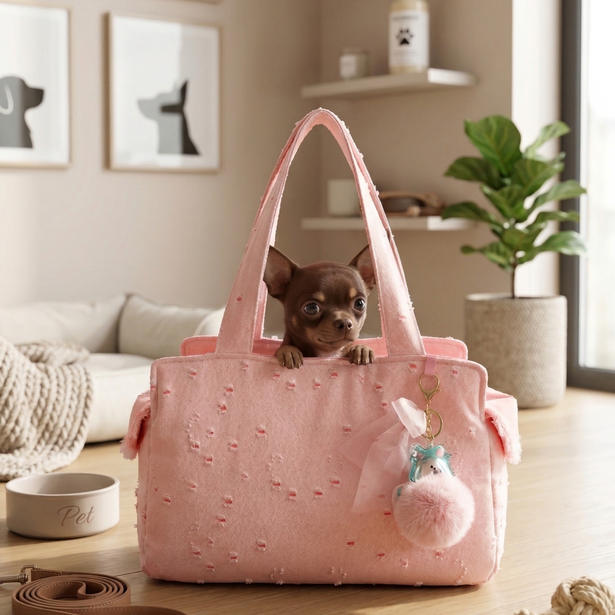 Denim Pink Tote Bag